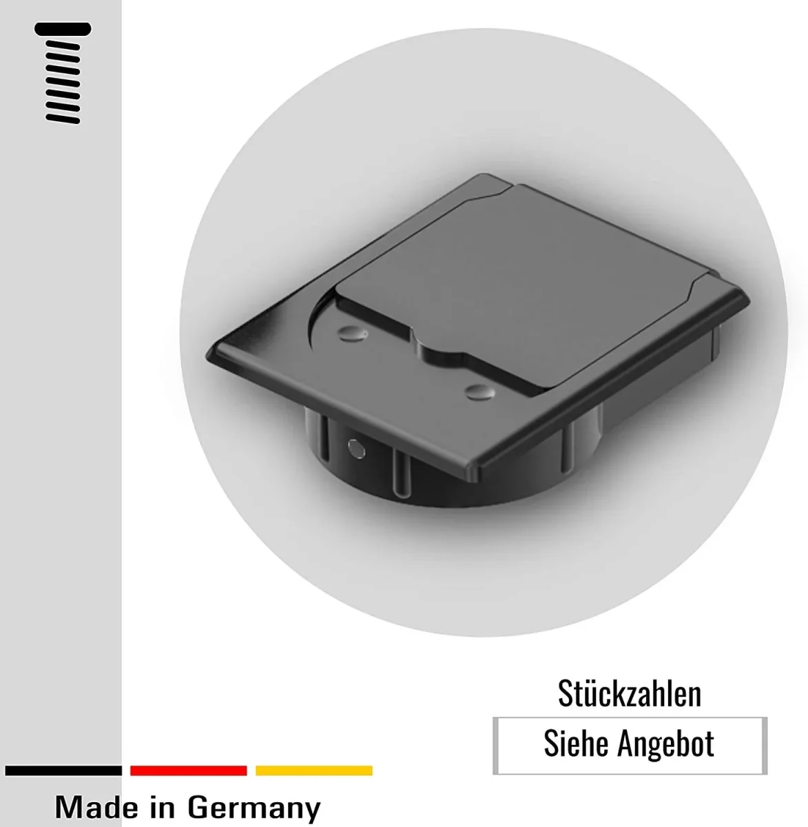 1 Kabeldurchführung Schreibtisch zur Montage an Tischkanten, Kunststoff – Bild 4