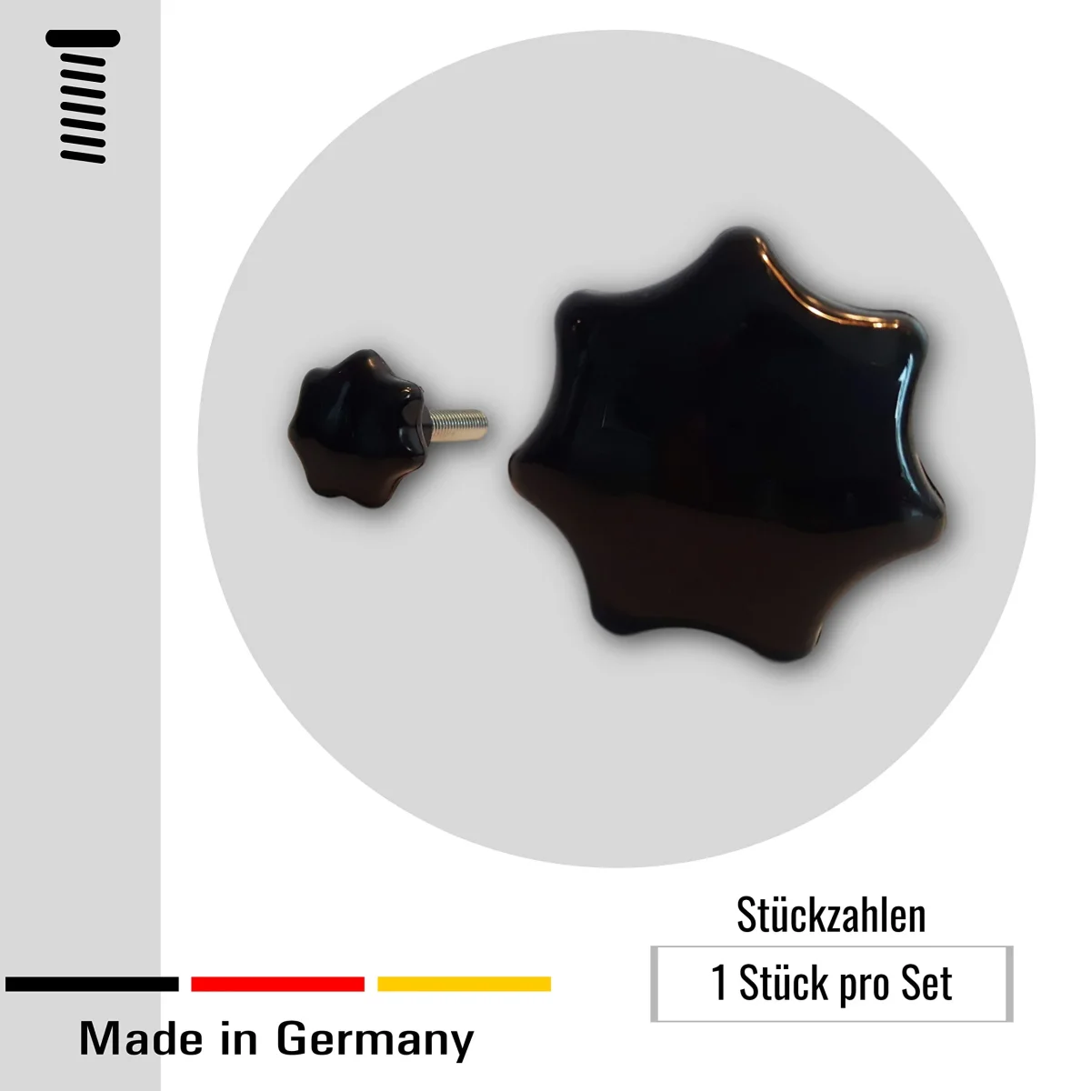 1 Sternschraube aus Kunststoff Durchmesser 50 mm Sterngriffschraube mit Gewindebolzen aus legiertem Stahl – Bild 6