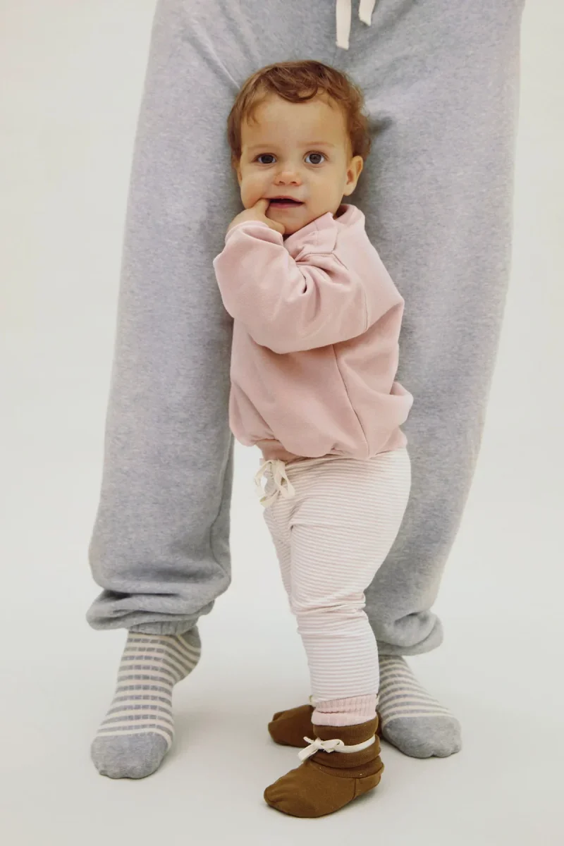 Baby Leggings in faded pink/cream – Bild 3