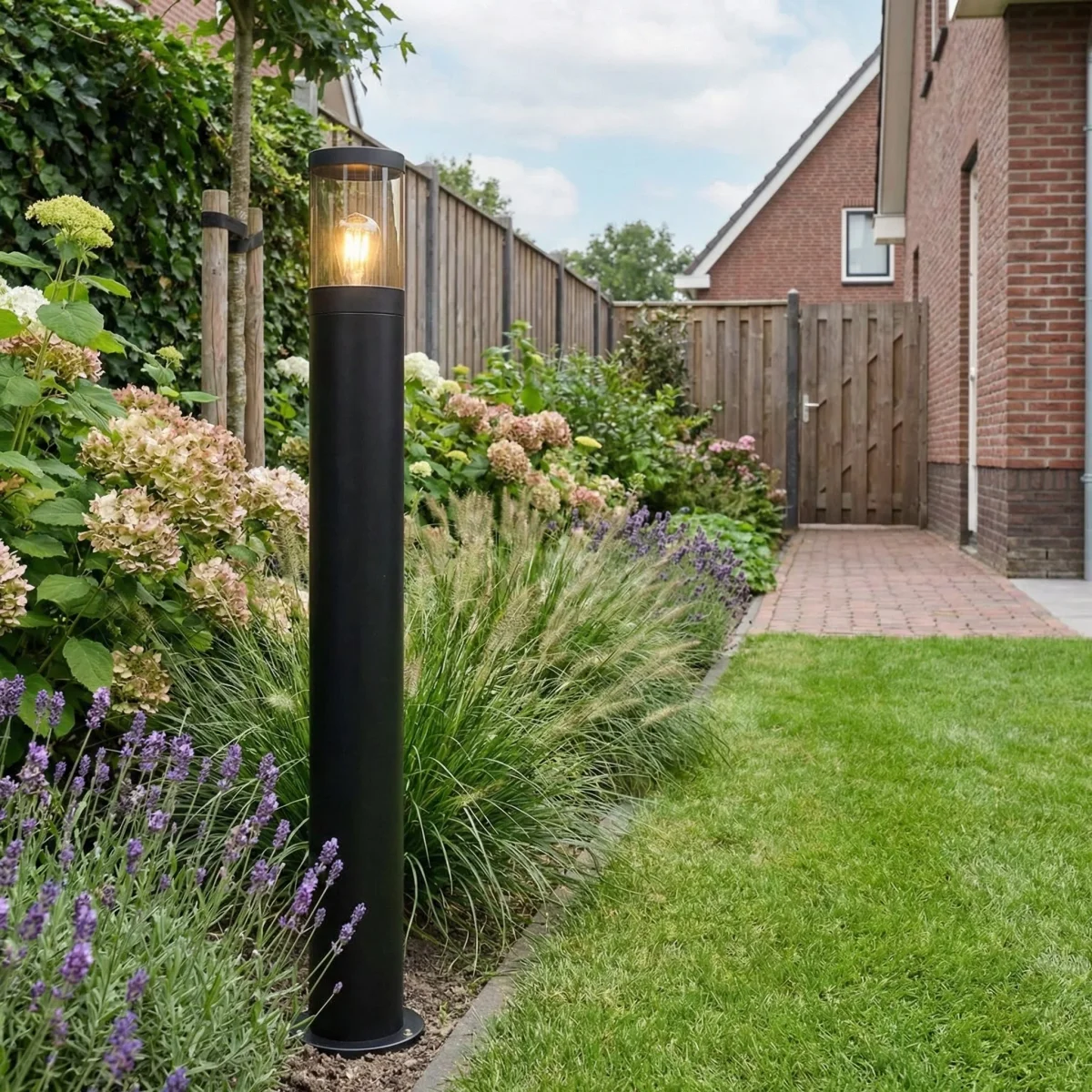 Gartensockel | Stehende Außenleuchte | schwarz | 80cm | E27 | xeloo