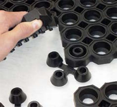 Zubehör: Verbinder und Bürsteneinsätze für Ringgummimatten Classic, 10er Set – Bild 3